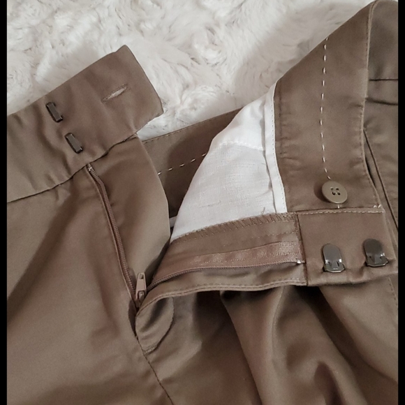 DOCKERS tan brown capri length pants side slits 16 Tall - Picture 7 of 9